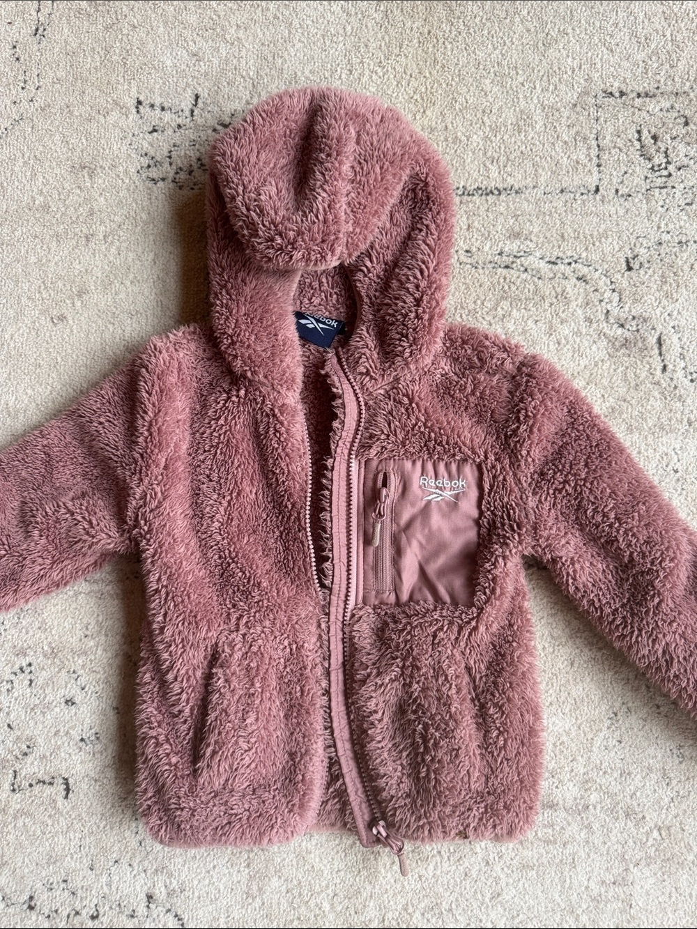 Reebok Kids Plush Hooded Jacket - Dusty Rose Pink